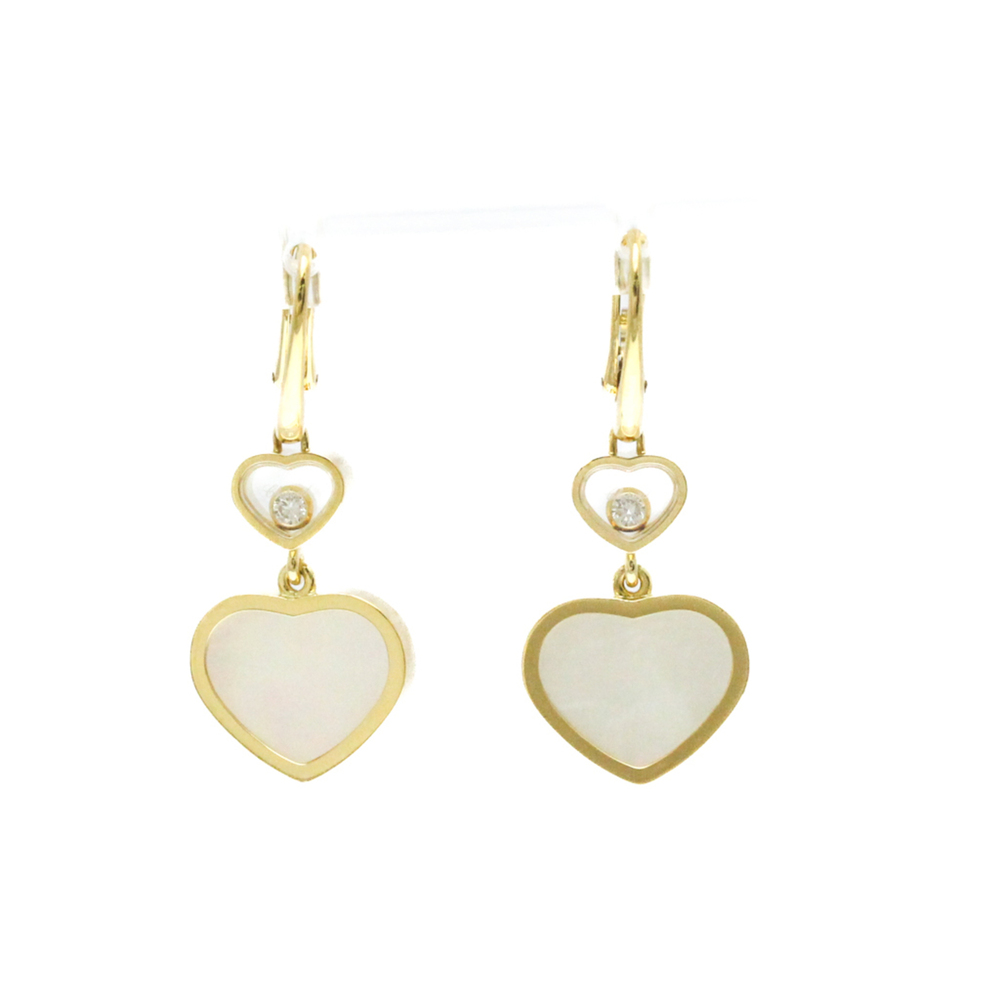 CHOPARD 18k Gold Diamond Heart Earrings